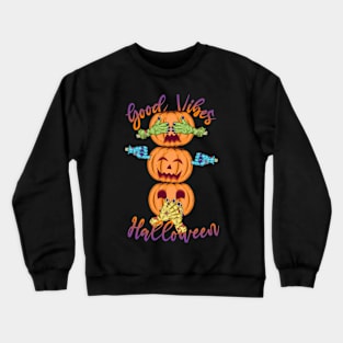 Cute Halloween Pumpkin Head With Meaning Crewneck Sweatshirt